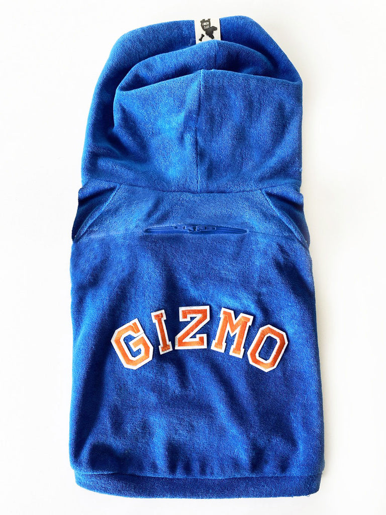 Customizable organic dog hoodie Spice Blue | Letsgizmo